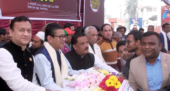 ময়মনসিংহে স্বেচ্ছাসেবকলীগ সাধারণ সম্পাদক বাবুকে গণসংবর্ধনা