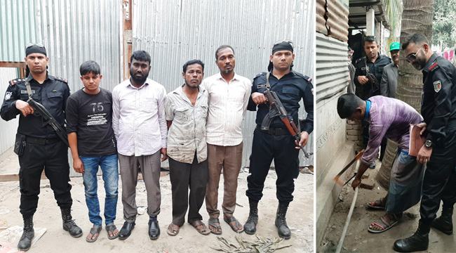 গজারিয়ায় অবৈধ গ্যাস সংযোগ : র‌্যাবের অভিযানে আটক ৪