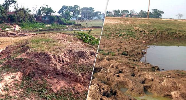 সুনামগঞ্জে বিলম্বে শুরু বাঁধের কাজ, উৎকণ্ঠায় কৃষক