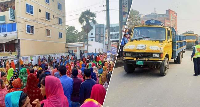 গাজীপুরে শ্রমিক নিহতের গুজবে মহাসড়ক অবরোধ