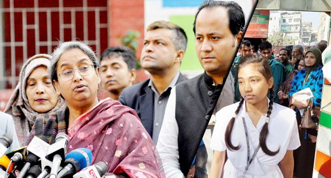 কেন্দ্র পরিদর্শনে মন্ত্রী, জ্যামে আটকা শিক্ষার্থী