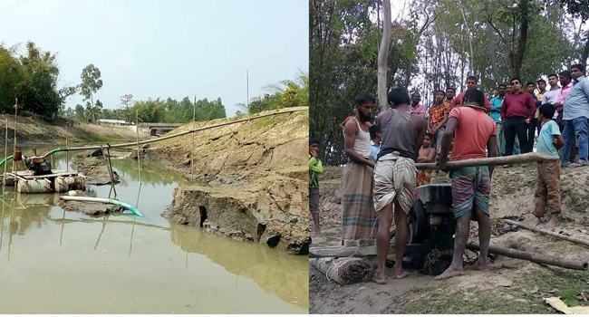 ভূরুঙ্গামারীতে নদী খননের নামে বালু বিক্রি