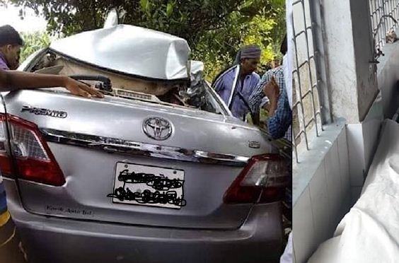 চাকা পাংচার হয়ে প্রাইভেটকার মুদি দোকানে, নিহত ১