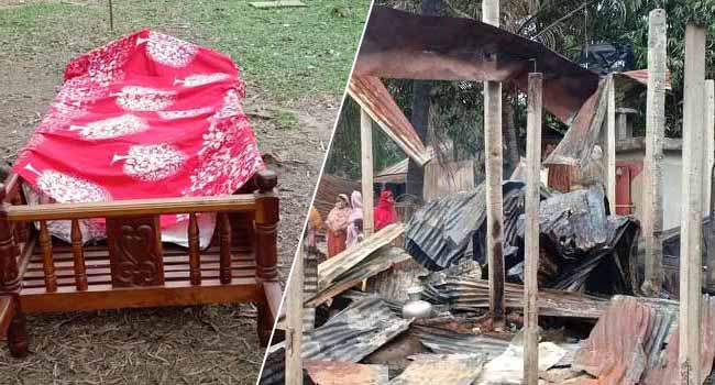ঘরের সাথে পুড়লো শেকলে বাঁধা প্রতিবন্ধী নারীও