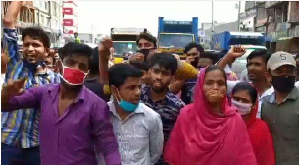 গাজীপুরে ছাটাইয়ের প্রতিবাদে শ্রমিকদের বিক্ষোভ