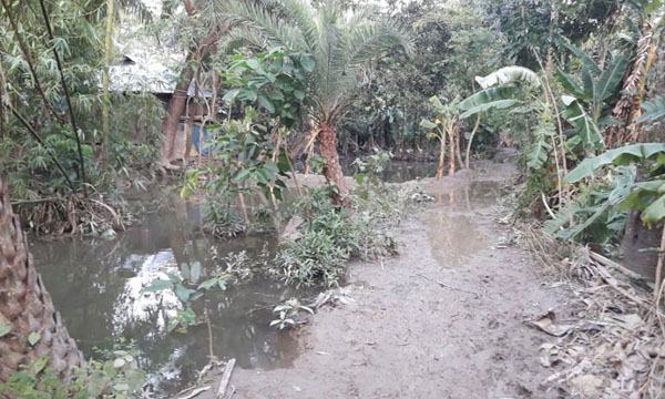 বাঁধ ভেঙে দুই গ্রামের দেড়শতাধিক পরিবার পানিবন্দি