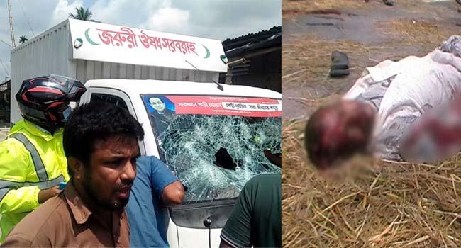নীলফামারীতে কাভার্ডভ্যান-মটরসাইকেল সংঘর্ষে নিহত ১