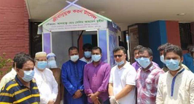 শ্রীনগর থানায় জীবাণুমুক্তকরণ টানেল স্থাপন