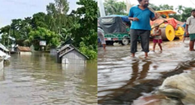 সুনামগঞ্জে বন্যায় লাখো মানুষ পানিবন্দী, বিচ্ছিন্ন যোগাযোগ