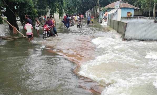 মিঠাপুকুরে যমুনেশ্বরী ও ঘাঘট নদীর পানি বৃদ্ধি