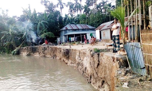 ধলেশ্বরীর ভাঙনে আতঙ্কে নদীপাড়ের মানুষ