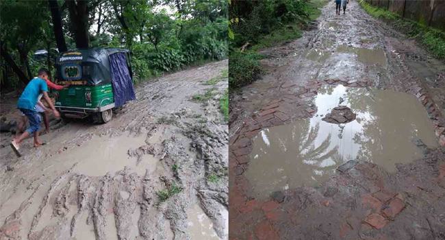 মিরসরাইয়ে গ্রামীণ সড়কের বেহাল দশা