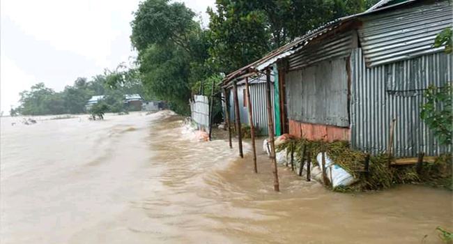 তাহিরপুরে তৃতীয় দফা বন্যায় দুর্ভোগ