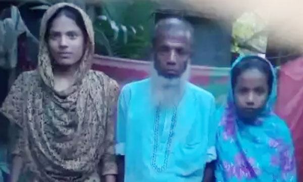 ২ মেয়ে নিয়ে অসহায় বৃদ্ধ রুহুল আমিন