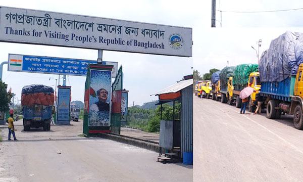 বেনাপোল বন্দরে রফতনিমুখী পণ্যবাহী ট্রাক হতে চাঁদাবাজির অভিযোগ