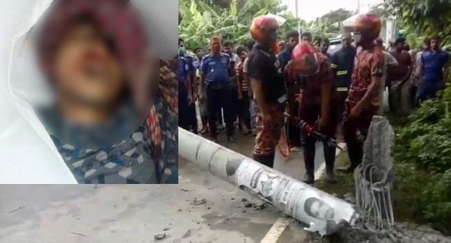 গাজীপুরে সড়কে বিদ্যুতের খুঁটি ভেঙে পড়ে পিকাপচালক নিহত