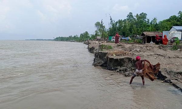 চৌহালীর দক্ষিণাঞ্চলে যমুনা গ্রাস করছে বসতভিটা