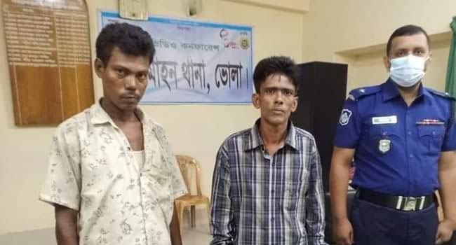 লালমোহনে গাঁজাসহ ২ মাদক কারবারি আটক