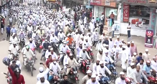 মহানবীকে অবমাননার প্রতিবাদে ওলামা পরিষদের বিক্ষোভ