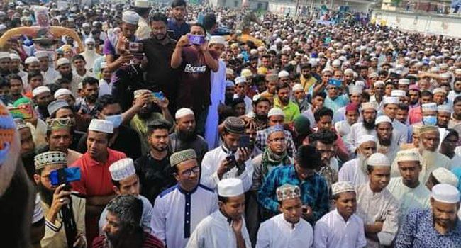 ফ্রান্সে রাসুল (সা.) কে অবমাননার প্রতিবাদে মঠবাড়িয়ায় মানববন্ধন