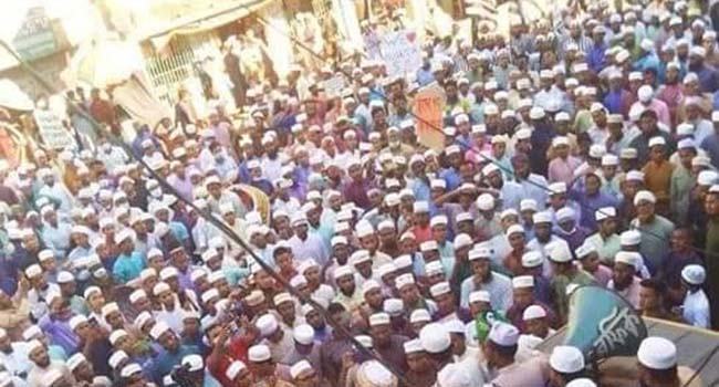 মহানবীর ব্যঙ্গচিত্র প্রদর্শনের প্রতিবাদে সুনামগঞ্জে বিক্ষোভ ও ছয় দফা ঘোষণা