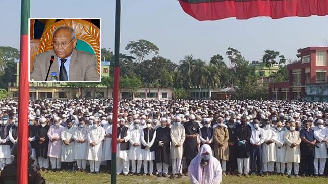 নিজ বাড়ির আঙ্গিনায় সাবেক ডেপুটি স্পিকার শওকত আলীর দাফন সম্পন্ন