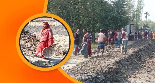 সুন্দরগঞ্জে স্বেচ্ছাশ্রমে ৩ কিলোমিটার রাস্তা মেরামত