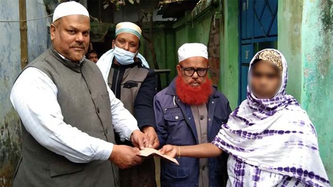 সৈয়দপুর আগুনে পুড়ে মারা যাওয়া গৃহবধূর পরিবারকে জামায়াতের অর্থ সহায়তা