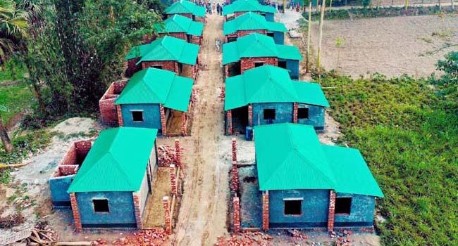 ঘর পেয়ে আত্মহারা শেরপুরে গৃহহীনরা