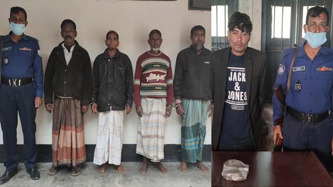 চৌগাছায় ৬ মাসের সাজাপ্রাপ্ত পলাতক আসামিসহ আটক ৫