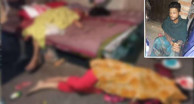 ছুরিকাঘাতে স্ত্রী ও শাশুড়িকে হত্যা, লাশের পাশেই বসে ছিলেন হত্যাকারী