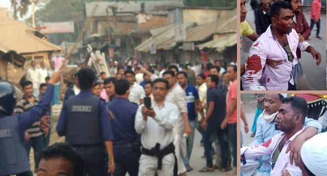 নোয়াখালীতে কাদের মির্জা ও বাদল সমর্থদের সংঘর্ষে এলাকা রণক্ষেত্র