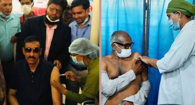 করোনার টিকা নিলেন শামীম ওসমান ও তৈমূর আলম
