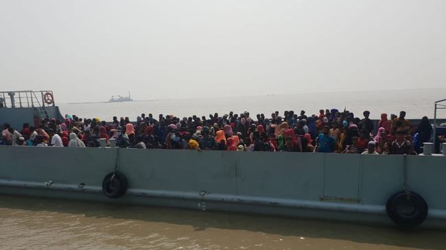 পঞ্চম দফায় ভাসানচরে পৌঁছেছে ২২৫৭ জন রোহিঙ্গা