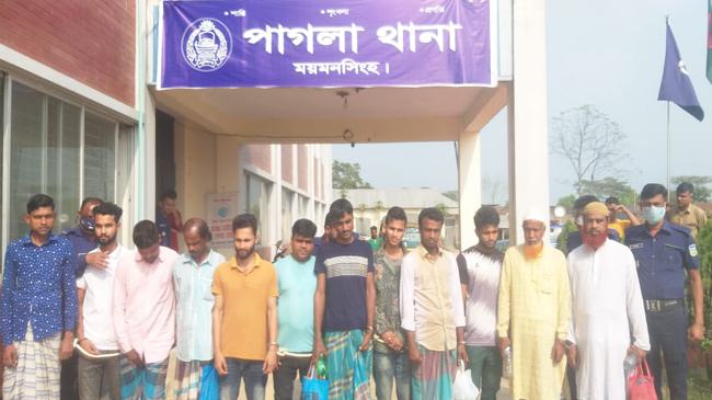 গফরগাঁওয়ে সাজাপ্রাপ্তসহ বিভিন্ন মামলায় ১২ আসামি গ্রেফতার