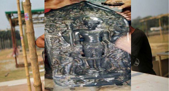 রাণীনগরে কালো পাথরের ‘বিষ্ণুমূর্তি’ উদ্ধার