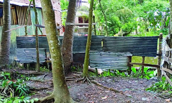 গলাচিপা পৌরসভার রাস্তায় বেড়া ঘরবন্দী কয়েক পরিবার