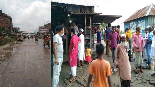 কঠোর লকডাউনে আশুলিয়ার মহাসড়কগুলো ফাঁকা, পাড়া-মহল্লায় জনসমাগম