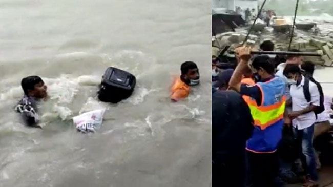 ভোলার ইলিশায় প্রশাসনের ধাওয়ায় নদীতে পড়ে গেলেন ৩ যাত্রী