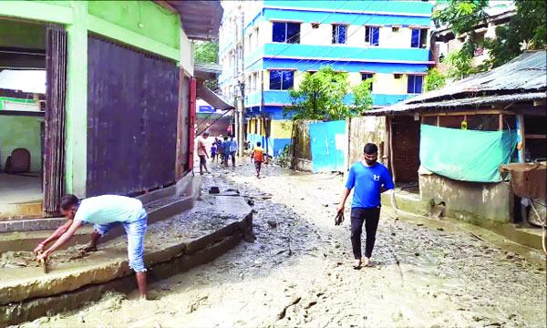 বান্দরবানে বন্যা ও জলাবদ্ধতার উন্নতি