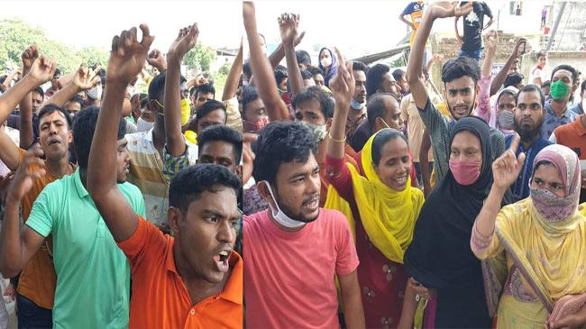 গাজীপুরে ২ পোশাক কারখানায় শ্রমিক বিক্ষোভ