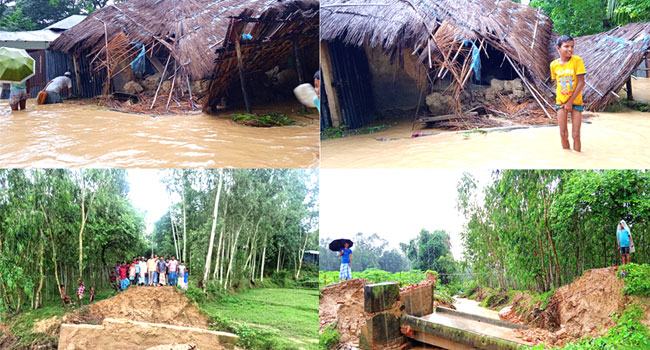 ভারী বর্ষণ ও পাহাড়ী ঢলে বাঁশখালীতে অর্ধশত বসতঘর বিধ্বস্ত
