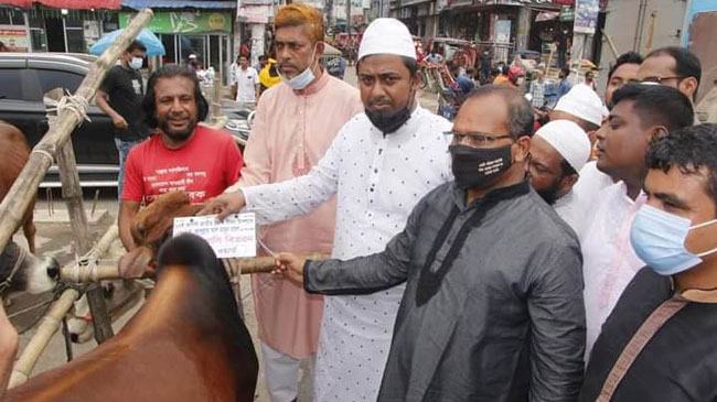শোক দিবস উপলক্ষে গাসিক মেয়রের শতাধিক গরু ও নগদ অর্থ বিতরণ