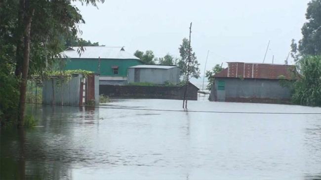 সিরাজগঞ্জে বিপৎসীমার উপর দিয়ে প্রবাহিত হচ্ছে যমুনার পানি