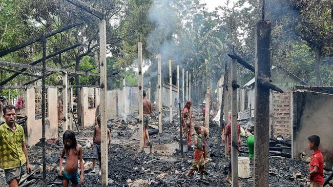 নাসিরনগরে গুচ্ছগ্রামে আগুন, ১০ বসতঘর পুড়ে ছাই