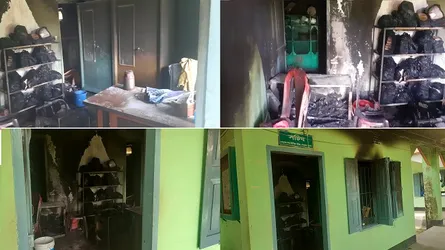 দেলদুয়ারে ইউনিয়ন পরিষদ সচিবের কার্যালয়ে আগুন