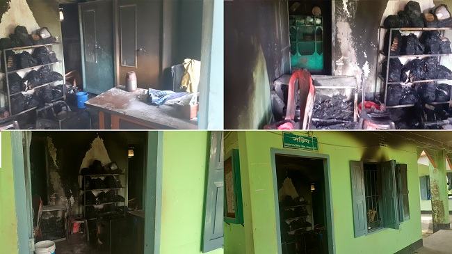 দেলদুয়ারে ইউনিয়ন পরিষদ সচিবের কার্যালয়ে আগুন