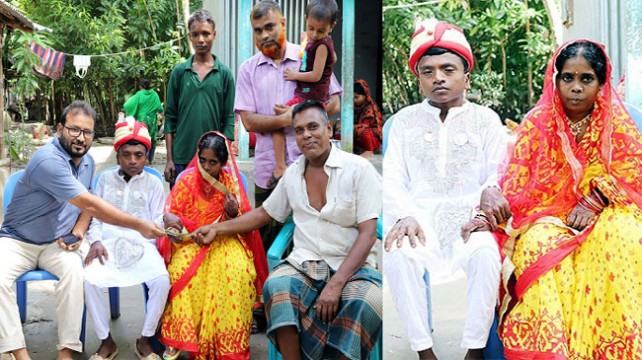 এক হাজার এক টাকা কাবিনে ৩ ফুট উচ্চতার বর-কনের বিয়ে সম্পন্ন