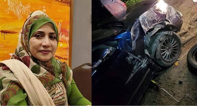 দুর্ঘটনার শিকার গাড়ি, প্রাণে রক্ষা পেলেন এমপি শিউলি