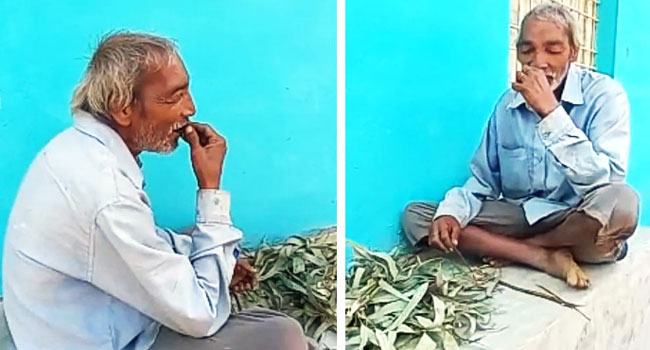 ১০ বছর ধরে শুধু ঘাস ও কাঠ খাচ্ছেন এক গরীব ভারতীয়